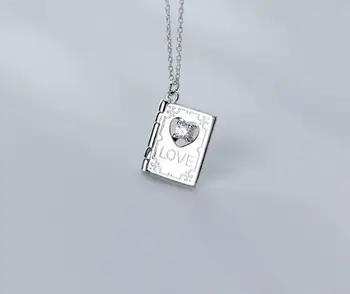 

100% real Sterling Silver 925 Fine Jewelry heart love letter Pendant Necklace GTLX1958