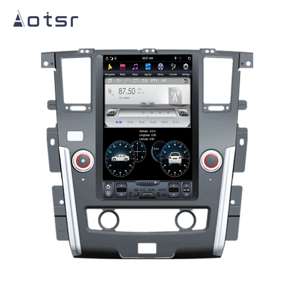 Sale Tesla Styel Android 8.1 Car DVD player GPS Navigation For Nissan Patrol 2010-18 Auto Stereo Multimedia Head Unit recorder Player 4