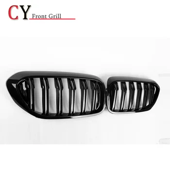 

1 Pair Front Bumper Kidney Grille Grill For BMW G30 G31 G38 5 Series 525I 530I 540I 550I Black Double Line Kidney