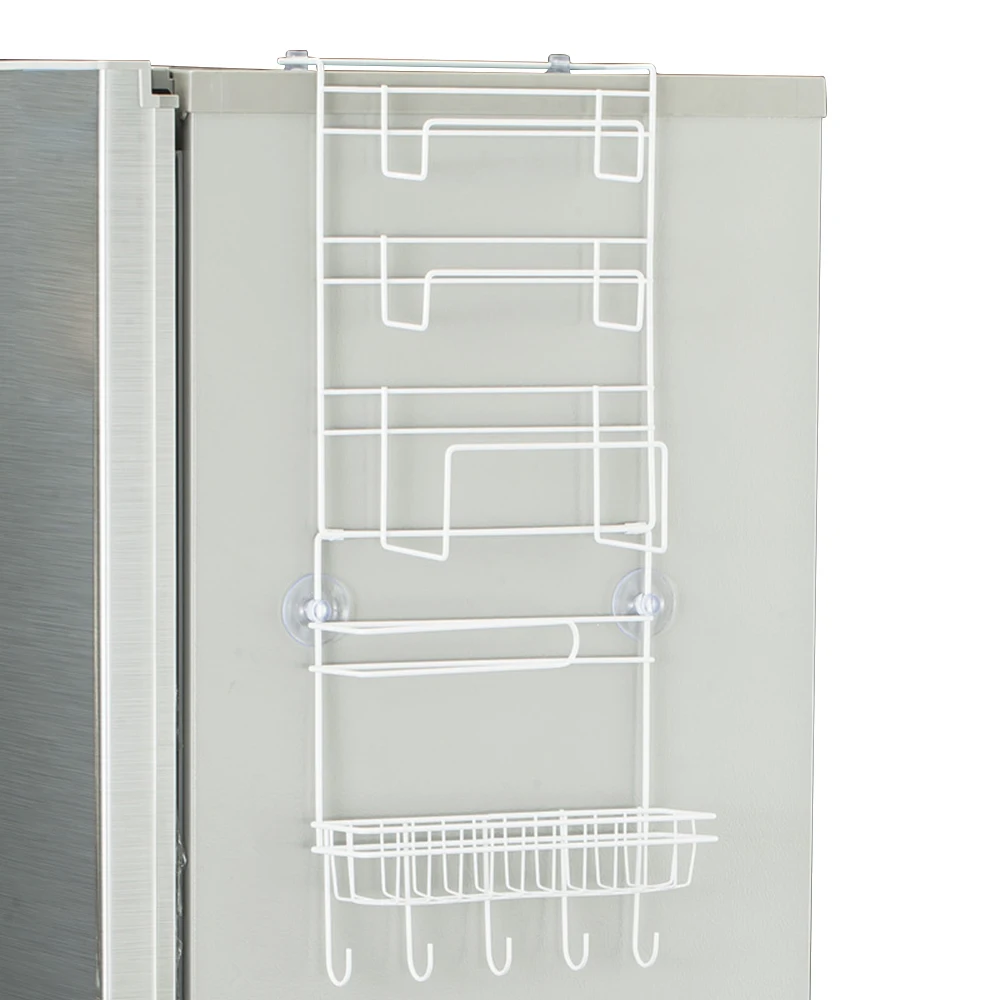 6 многослойный, для холодильника боковая стойка Органайзер кухонные принадлежности Органайзер подвесной крючок Складные держатели для хранения холодильника