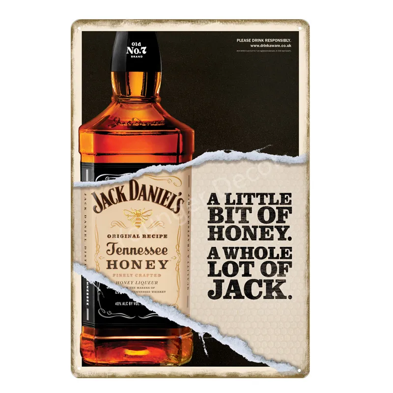 Jim Black Beer Jennessee виски винтажные металлические знаки Наклейка на стену для бара паба клуба человек пещера декоративные тарелки Олово плакат YI-067 - Цвет: YD1459AI