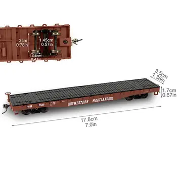 1 lot HO Scale 1:87 52ft Flat Car with Shipping Container Cargo Wagons Model Trains Set