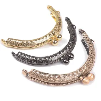 

8.5cm Coin Metal Purse Frame Making Kiss Clasp Lock for Clutch Bag Handle Handbag Accessories Red Bronze Tone Bags Hardware