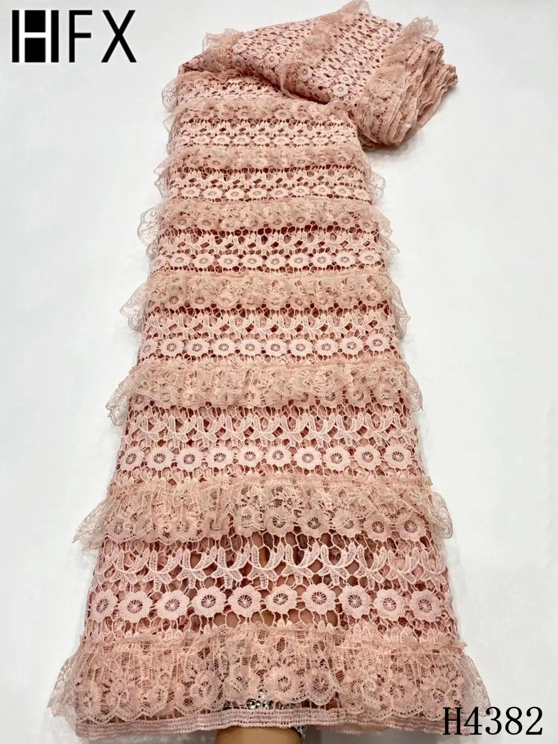 PROD 1005001863815605 HFX Latest 2021 Hollow Out French Guipure Cord
Laces High Quality Nigerian African Cord Lace Fabric Milk Silk For
Party Dress