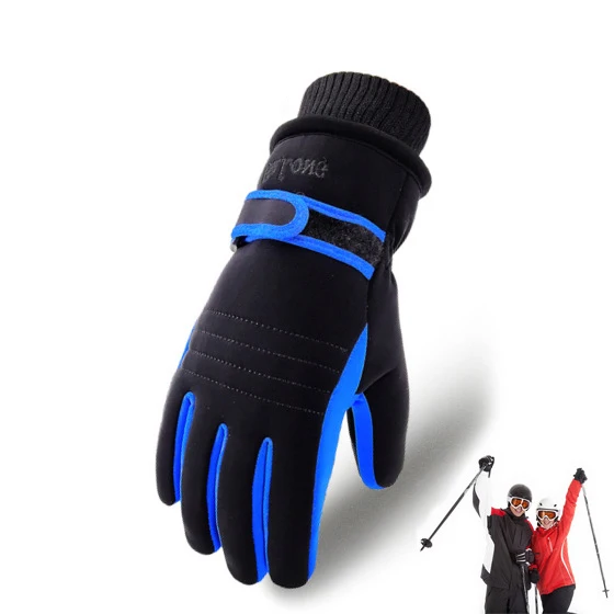 Men-Blue Зимние лыжные перчатки женские теплые уличные походные варежки для верховой езды мужские сноубордические перчатки бытовые сенсорный экран плюс бархат - Цвет: Men-Blue