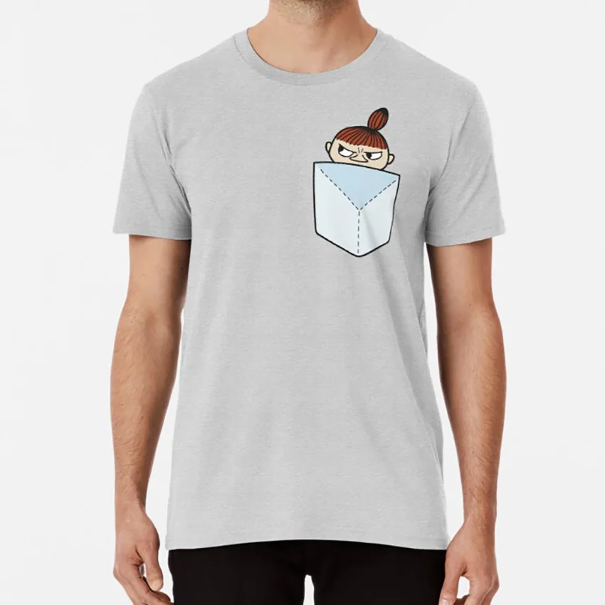 Футболка с маленьким карманом и троллем Little my moomin muumit pikku myy красная Милая