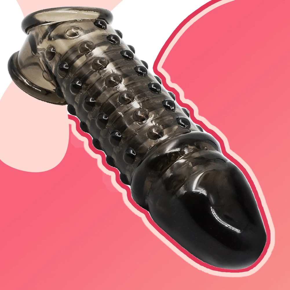 Tanie Przedłużacz penisa opóźnienie wytrysku wielokrotnego użytku Penis prezerwatywy Dick rękawem silikonowe Glans sklep