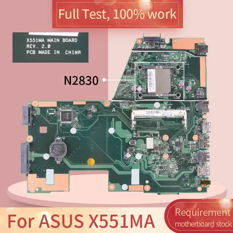 para Asus X551ma Notebook Placa-mãe Teste Completo 100% Trabalho Rev.2.0 N2830 Cpu Ddr3 - Imagem 2