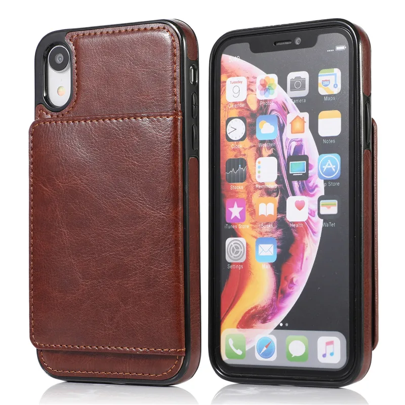 Кожаный чехол для iPhone XR визитница, противоударный чехол для iPhone 11 Pro XS Max X 6 6S 7 8 Plus 5 5S SE Coque