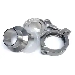 19mm-102mm（3/4”-4”）Sanitary Tri Clamp Weld Ferrule + Tri Clamp + Silicon Gasket Union Set SS304 Stainless Steel For Homebrew