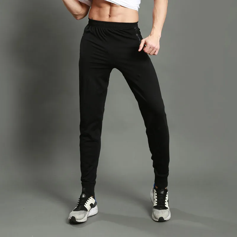 NEW Fashion Mens Running Pants High Quality Gym Sportswer Autumn Winter Leisure Harem Sweatpants Black Solid Skinny Trousers - Цвет: Черный