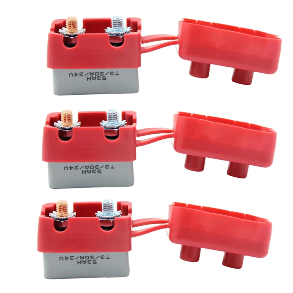 1Pair 12V-24 VAuto Boat Audio Circuit Breaker Manual Reset Fuse Holder 30A