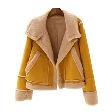 Deerskin пальто из искусственного меха кролика, парки для женщин из овчины, женские зимние замшевые кожаные женские куртки-бомберы, базовые куртки