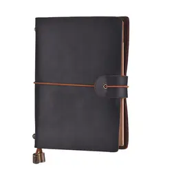 Кожаный Блокнот офисный мягкий чехол многоразовый журнал с эластичным ремешком Дневник путешествия бизнес-блокнот на подкладке
