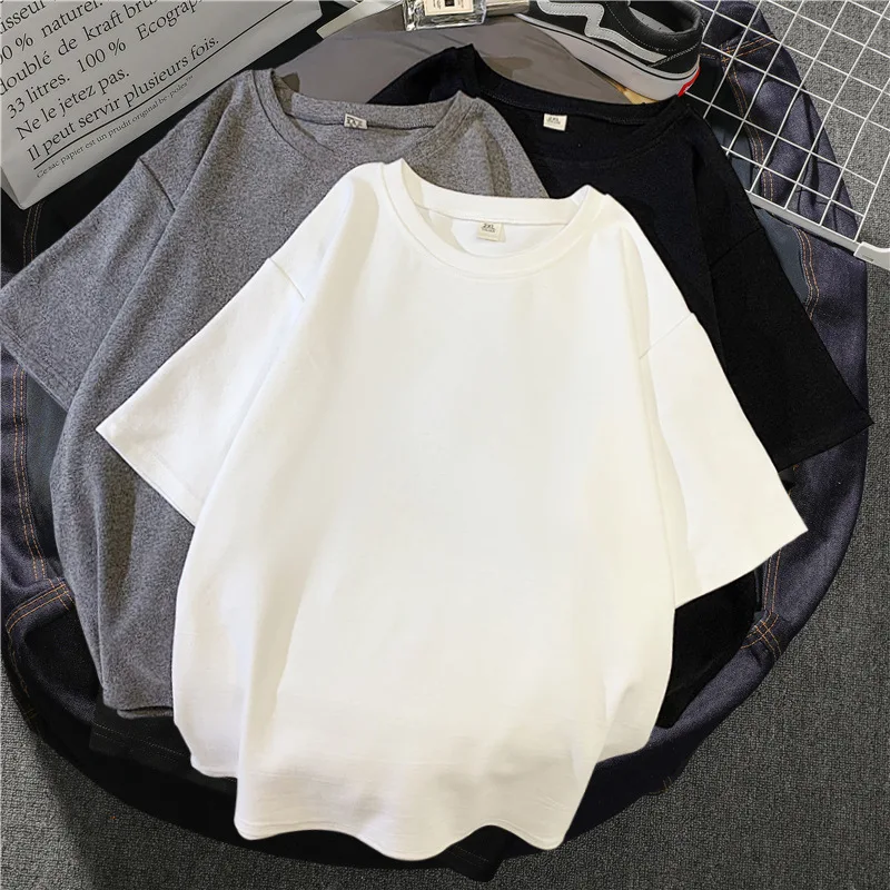 Basic T Shirt Women Summer New Oversized Solid Tees 7 Color Casual Loose Tshirt Korean O Neck Female Tops cool t shirts