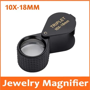 

10Times 18mm Foldable Jadeite Filter Super Triplet Lens Magnifier Jewelry Gem Identifying Type Inspecting Magnifying Glass Loupe