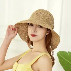 Простая шляпа бабочки летние широкие свисающие поля летние шляпы для женщин лук солнце мягкая шляпа Brimmed Женская Девушка соломенная Кепка