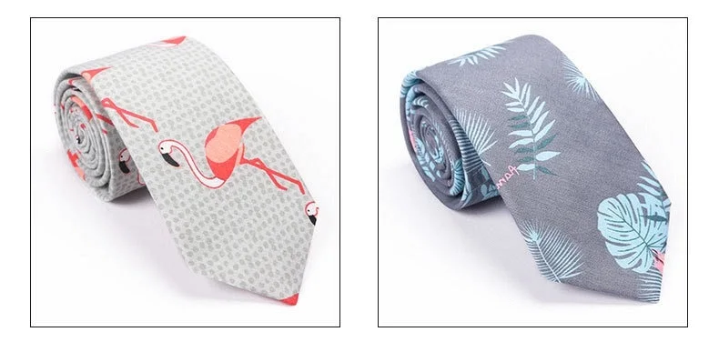 VAGUELETTE Cartoon Animal Pattern Ties For Kids Children's Neckties Panda/Fox Printed Slim Tie Cotton Wedding&Party Accessories