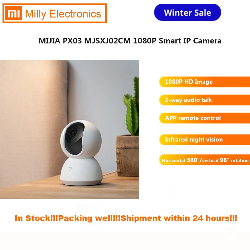 

Original Xiaomi MIJIA PX03 MJSXJ02CM 1080P 360 Degrees Home Panoramic WiFi Night Vision Webcam 2-way Audio Smart IP Camera