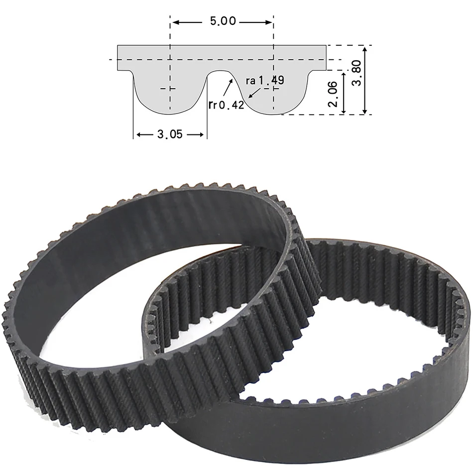 Rubber Belt Synchronous Belt 180mm 255mm 260mm 265mm 270mm 275mm 280mm 285mm HTD 5M Arc