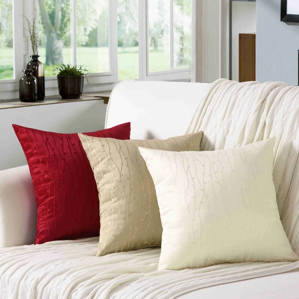 

45x45 Polyester Embroidery pattern Cushion Case Car Waist Home Decor Fancy Hot Sale Sofa Bed Pillow Washable