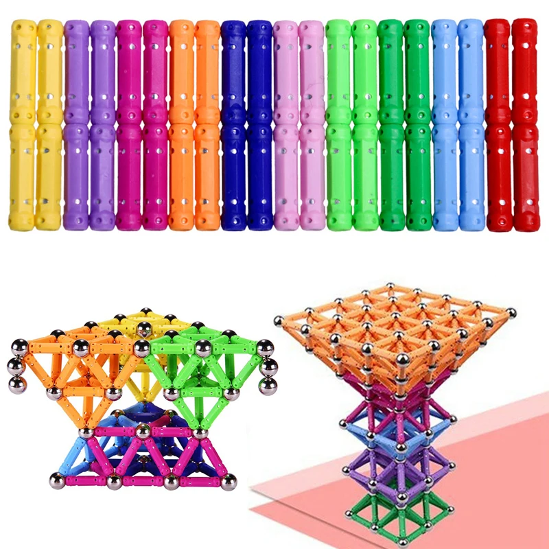 DIY Magnet Toy Bars Magnetic Building Blocks Construction Toys For Children Designer Educational Toys 3D Puzzle for Kids Adult