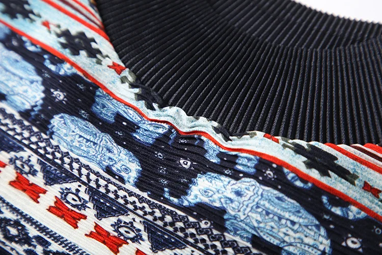 Лидер продаж, футболка Miyake fold three quarter, водолазка, ретро принт, футболка