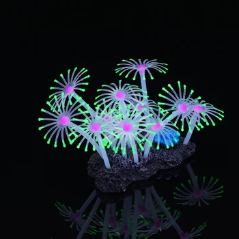 

1PC Imitation Coral Landscaping Lifelike Silicone Decorative Fluorescent Aquatic Plants Ornament Craft for Aquarium