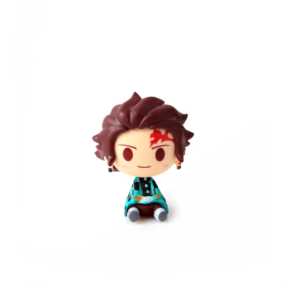 4pcs Anime Figure Demon Slayer Kimetsu No Yaiba Doll Tanjiro Nezuko Zenitsu Demon Slayer Kawaii Room Decoration Children's Toys