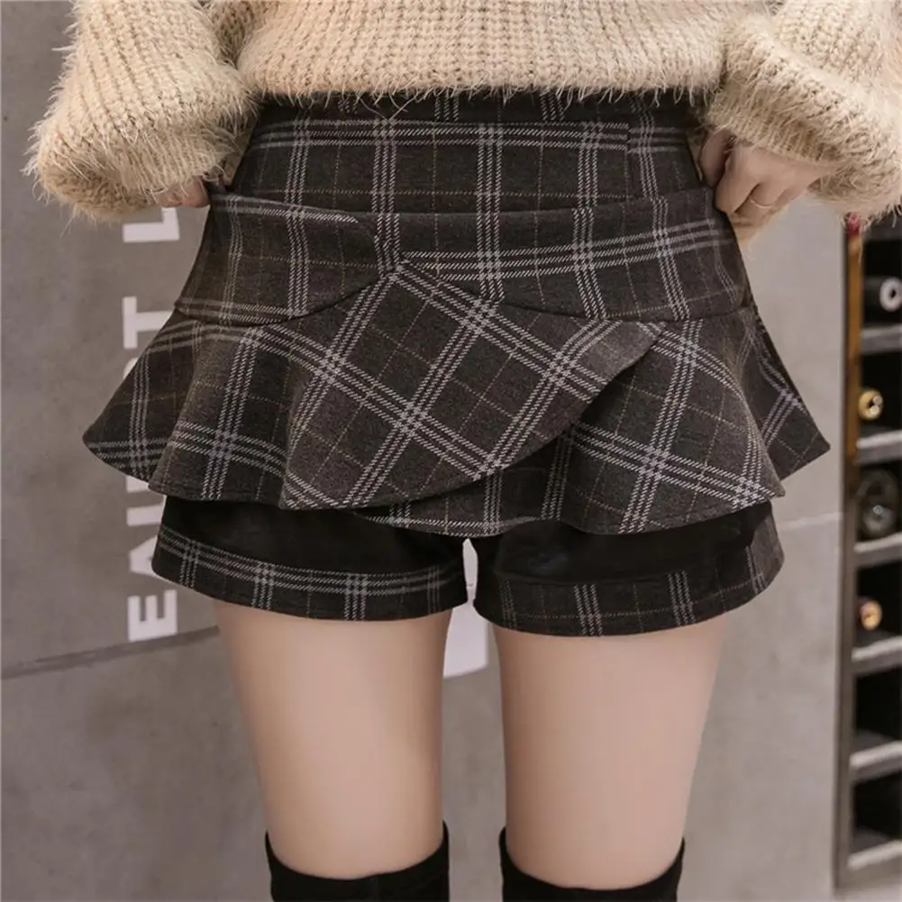 Yfashion Новая женская юбка осень зима Высокая талия шерстяные юбки модные клетчатые рыбий хвост Короткая Юбка Femme корейские юбки