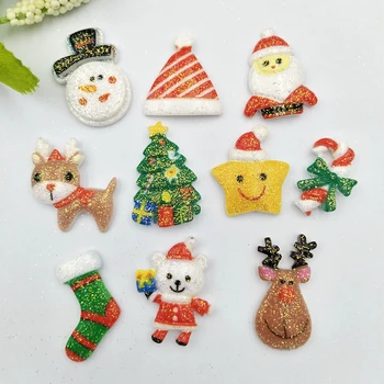 

9Pcs Mixed Resin Christmas Series Cabochon Flatback Miniature pattern applique DIY Wedding scrapbook craft