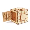 Safe Box Treasure 3D Wooden Model Locker Kit DIY Coin Bank Mechanical Puzzle Brain Teaser Projects For Adults and Teens 3