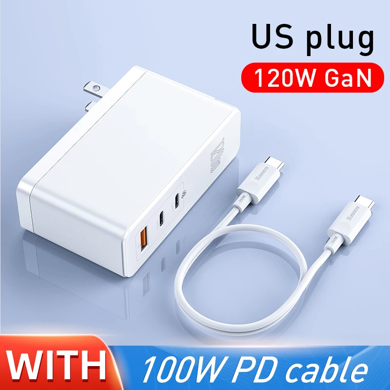 mobile phone chargers Baseus GaN Charger 120W USB C PD Fast Charger QC4.0 QC3.0 Quick Charge Portable Phone Charger For iPhone Macbook Laptop Tablet 65w charger Chargers