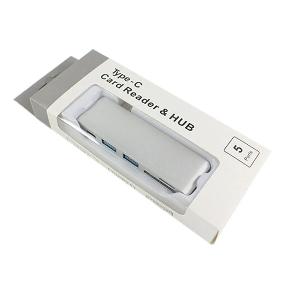 5 в 1 3,0 USB концентратор с адаптером питания кардридер Внешнее зарядное устройство type-C внутренний 3,0 USB концентратор с кабелем сплиттер