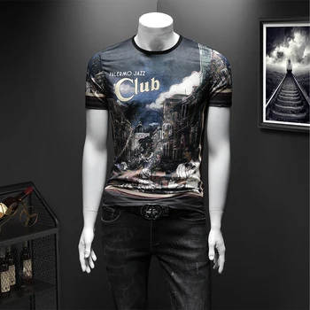 

Casual O-Neck Floral Tees Of Various Colors Styles Poleras Hombre New Fashion Europe Court 3D Printed Mens Short Sleeve T-Shirt