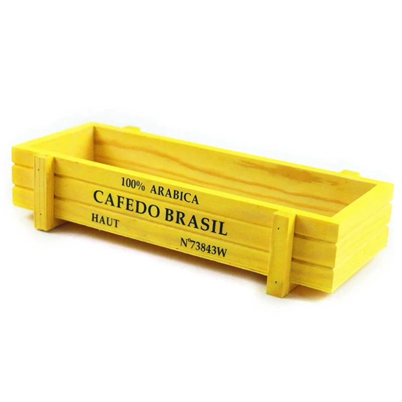 YW Garden Plant Pot Decorative Vintage Succulent Planter Wooden Boxes Crates Rectangle Table Flower Pot Gardening Device - Цвет: YW