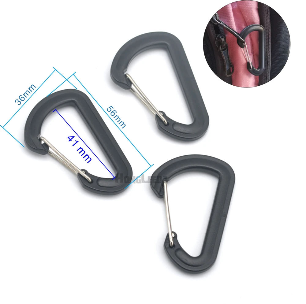 30pcs/lot HLD/B28 black POM plastic snap clip hooks carabiner paracord