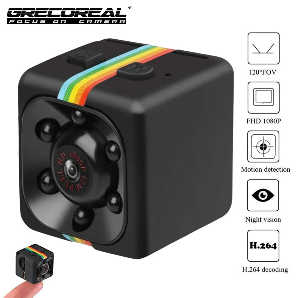 

GRECOREAL SQ11 Mini Camera Espia Oculta 1080P HD Micro IP Home DVR Indoor Security Portable Camcorder Support Hidden TF Card