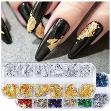 

Sparkly Foil Nails Sequins Irregular Aluminum Gold Red Summer Design Set Nail Glitter Flakes Gel DIY Manicure Accessories
