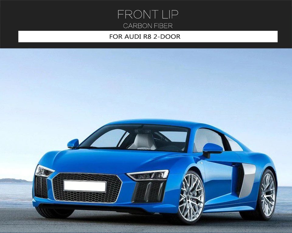 Передний бампер для губ разветвители для Audi R8- передний бампер для губ разветвители углеродного волокна
