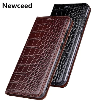 

Crocodile pattern natural genuine leather flip case card slot holder for Samsung Galaxy A70/Samsung Galaxy A60 phone bag funda
