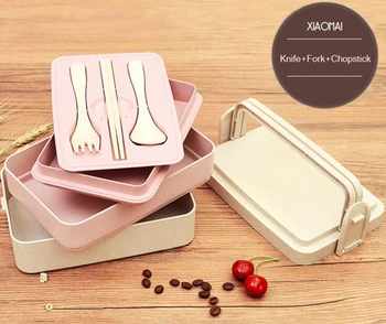 

Fashion 3 layers/2 layers Microwave Box Wheat Straw Child Lunch Box Lunch container For Kids School Food Container
