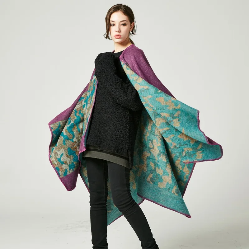 2019 модный Камуфляжный кашемировый шарф женская теплая шерстяная удлиненная и
