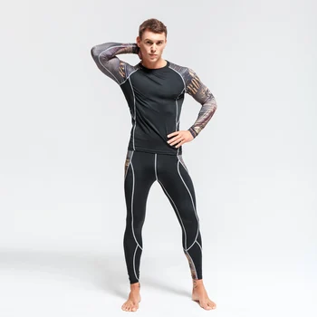 

Men's Thermal Underwear Set Winter Warm Sports Training Suit Quick-drying Breathable Tights Men's Exercise Warm Base layer set
