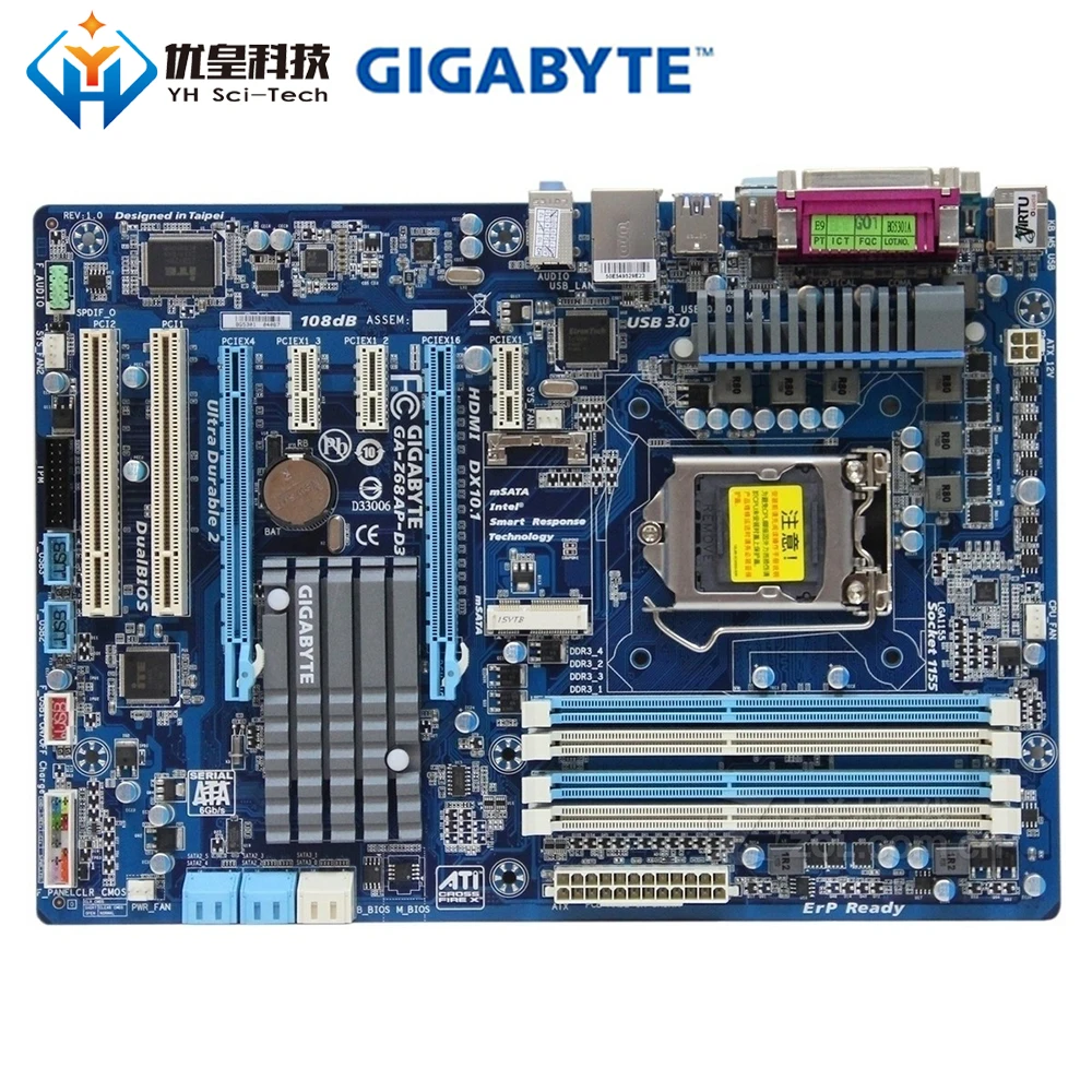 Оригинальная б/у настольная Материнская плата Gigabyte GA-Z68AP-D3 Z68 Socket LGA 1155 Core i7/i5/i3/Pentium/Celeron DDR3 32G ATX