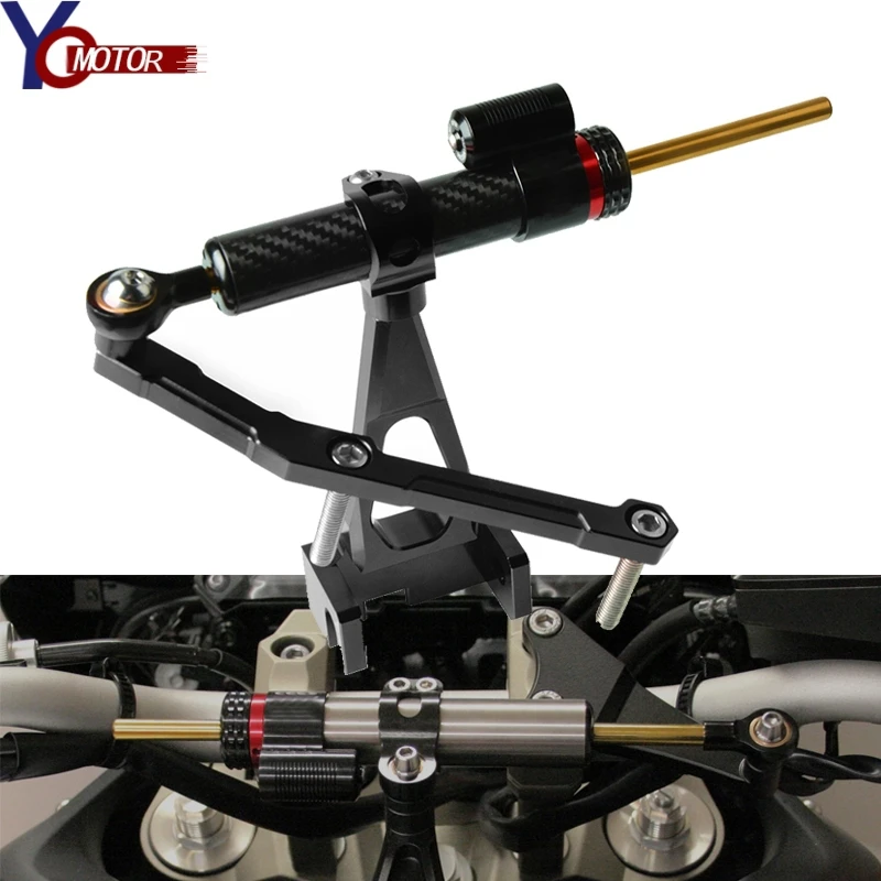 Cnc Carbon Fiber Motorcycle Steering Stabilize Damper Bracket Mount For