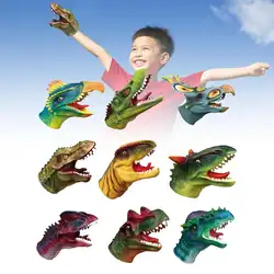 Детские игры Динозавр ручной кукла мягкая резиновая голова животного куклы для театра марионеток реалистичный динозавр игрушечные