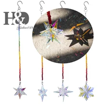 H&D 4 вида стилей с украшением в виде кристаллов Рождественская Снежинка орнамент Радуга рождественские украшения для дома годовой звезды Подвески, подарок