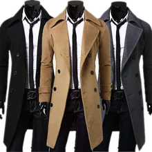 HEFLASHOR Тренч мужское классическое двубортное длинное пальто Masculino мужская одежда Длинные куртки пальто ветровка