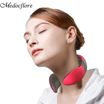 

Neck Massage Pain Relief Deep Tissue Cervical Instrument 4 Electrode Pads Massager With Remote Controller HealthCare